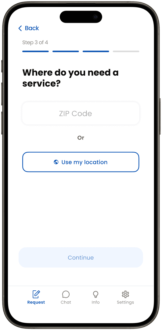 Add your service location